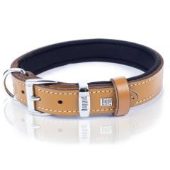 Doggie Konfor Deri İsimlikli Köpek Boyun Tasması Medium Camel 2.5x37-45 Cm