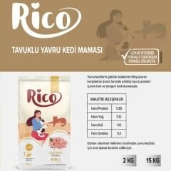 Rico Tavuklu Yavru Kedi Maması 15 Kg