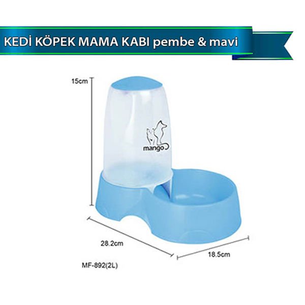 Dophin Kedi ve Köpek Mama Kabı Mavi/Pembe