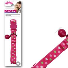 Pawise Puantiyeli Zilli Kedi Boyun Tasması Pembe 20-30 Cm