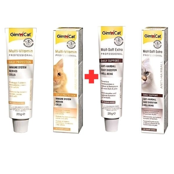 Gimcat Malt Soft Extra 20 Gr + Multivitamin 20 Gr Kedi Malt Macunu 2x20 Gr