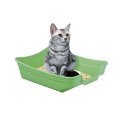 İmac Polly İkinci Yaşam Yavru Kediler için Açık Kedi Tuvaleti Yeşil 35x25x10 Cm