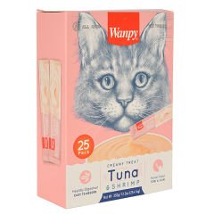 Wanpy Ton Balığı ve Karidesli Sıvı Kedi Ödül Maması 25x14 Gr