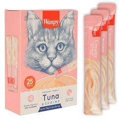 Wanpy Ton Balığı ve Karidesli Sıvı Kedi Ödül Maması 25x14 Gr