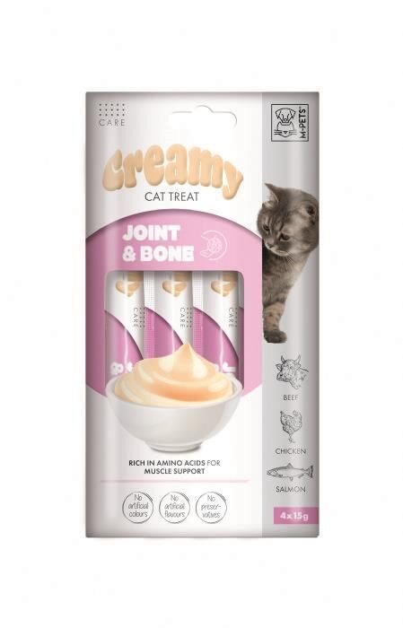 M-Pets Creamy Joint Bone Tavuklu Sığırlı ve Somonlu Kedi Ödülü 4x15 Gr