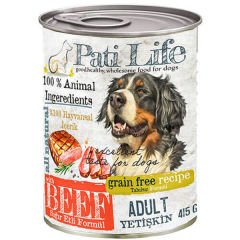 Pati Life Tahılsız Sığır Etli Yetişkin Köpek Konservesi 415 Gr