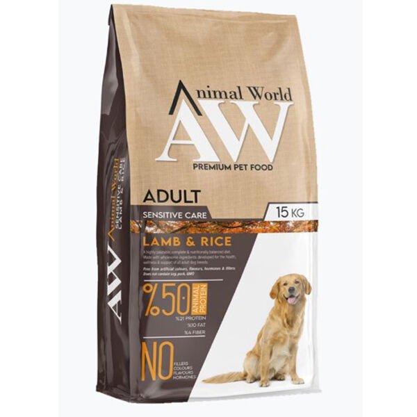 Animal World Adult Kuzu Etli ve Pirinçli Yetişkin Köpek Maması 15 Kg