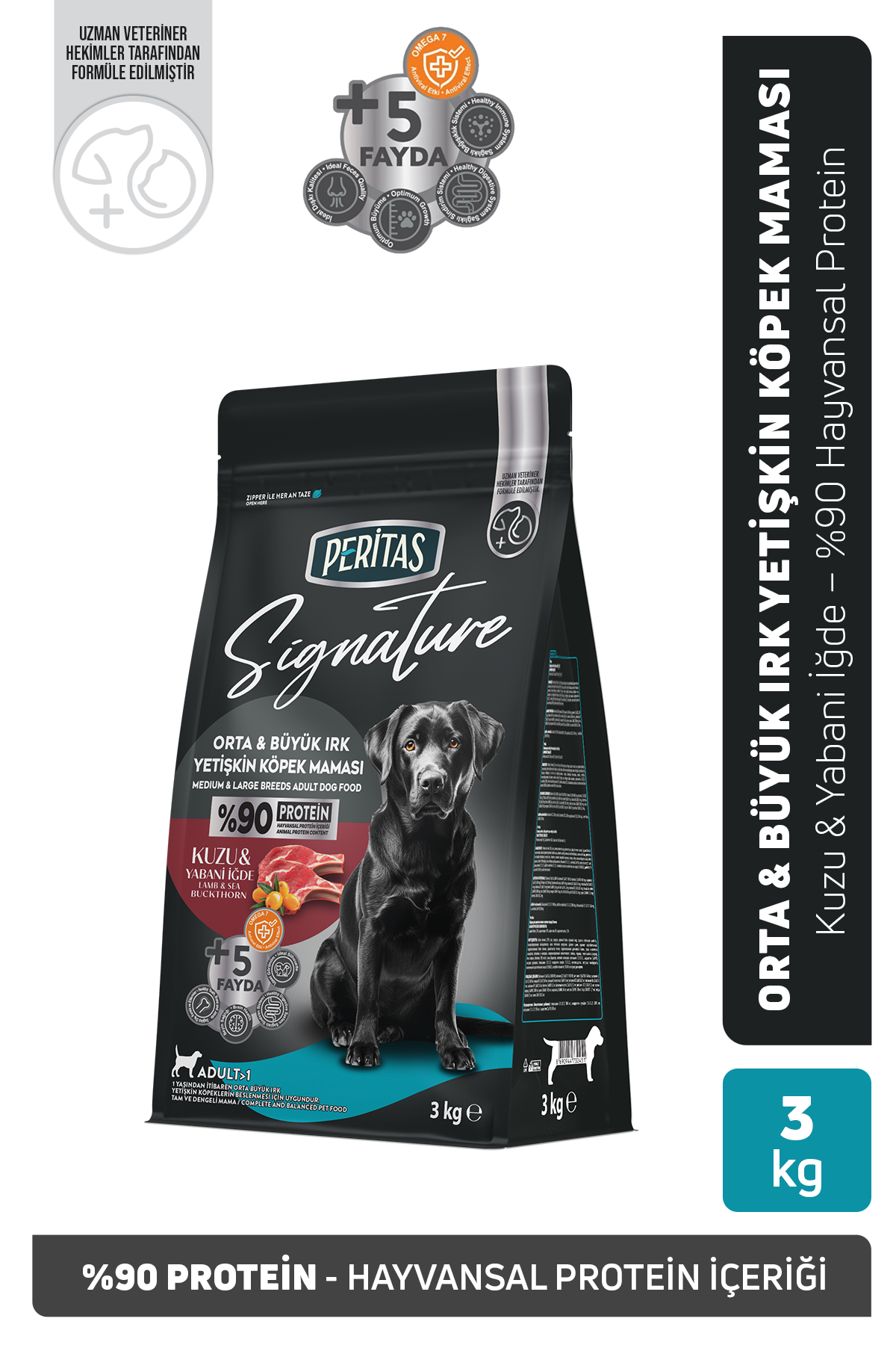 Signature Kuzulu Orta ve Büyük Irk Yetişkin Köpek Maması 3 Kg