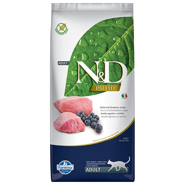 N&D Prime Kuzu Etli Tahılsız Yetişkin Kedi Maması 10 Kg