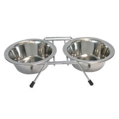 Tommy Çelik Kedi Köpek Mama ve Su Kabı İkili 2x300 Ml