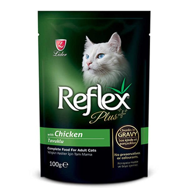 Reflex Plus Pouch Parça Etli Tavuklu Yetişkin Kedi Konservesi 100 Gr