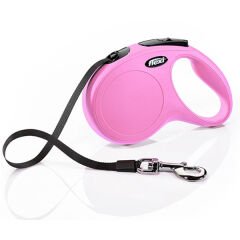 Flexi New Classic Şerit Otomatik Köpek Gezdirme Tasması Medium Pembe 5 Mt