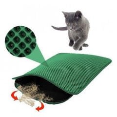Petzz Elekli Kedi Kumu Paspası Yeşil 60x45 Cm