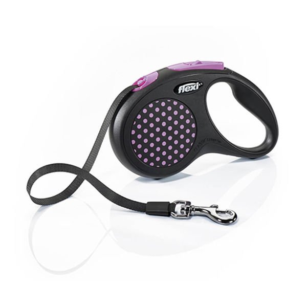 Flexi Desing Şerit Otomatik Köpek Gezdirme Tasması Small Pembe 5 Mt