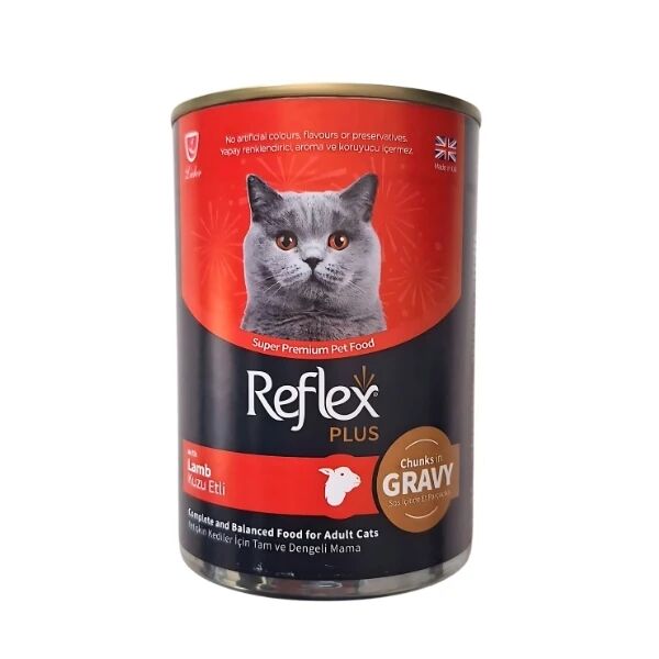 Reflex Plus Sos İçinde Et Parçacıklı Kuzu Etli Yetişkin Konserve Kedi Maması 400 Gr