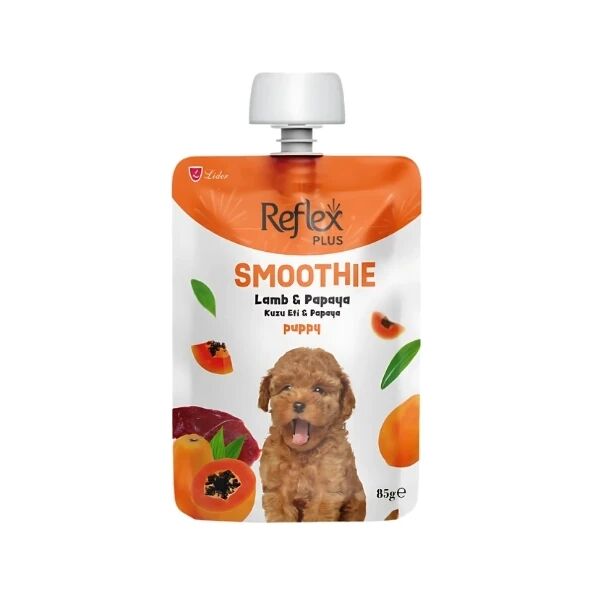 Reflex Plus Smoothie Kuzu Etli ve Papayalı Sıvı Yavru Köpek Ödül Maması 85 Gr