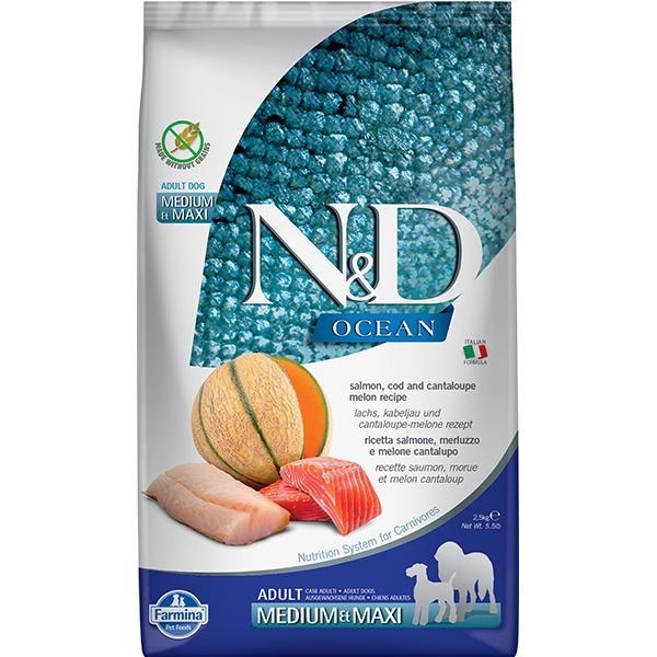 N&D Ocean Somon ve Morina Balıklı Yetişkin Köpek Maması 2.5 Kg
