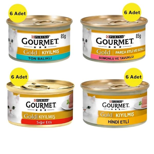 Gourmet Gold Karışık Yetişkin Konserve Kedi Maması 24x85 Gr