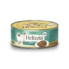 Reflex Plus Delizzia Sos İçinde Parça Etli Somonlu ve Tavuklu Yetişkin Konserve Kedi Maması 85 Gr 1 Adet
