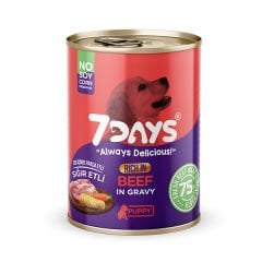 7Days Tahılsız Taze Sığır Etli Soslu Yavru Köpek Konservesi 415 Gr