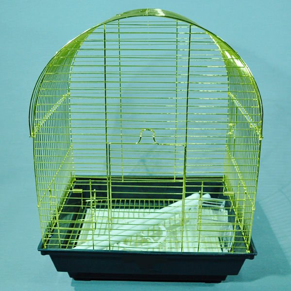 Euro Gold Telli Oval Çatılı Kuş Kafesi Pirinç 35x28x45.5 Cm