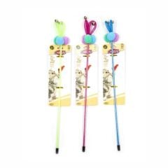 Catlife Peluş Toplu Zilli Kedi Oltası Oyuncağı Karışık Renk 40 Cm
