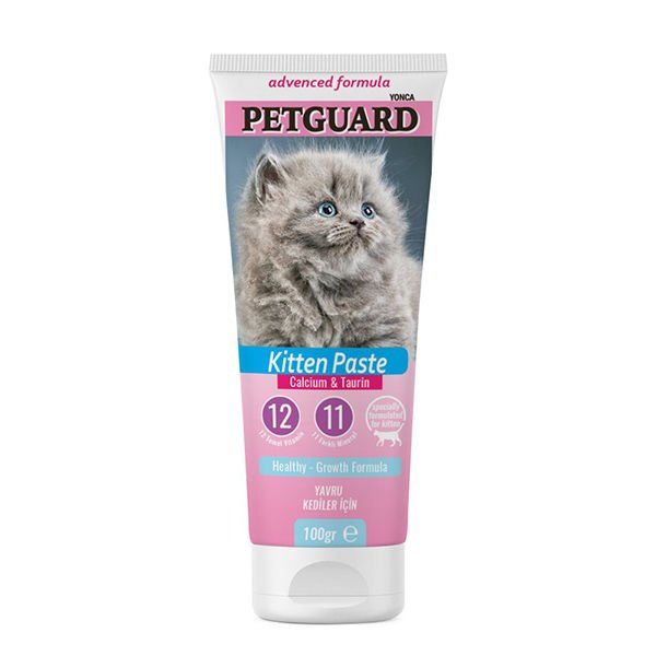 Pet Guard Kıtten Yavru Kediler için Kalsiyum ve Taurin Macun 100 Gr