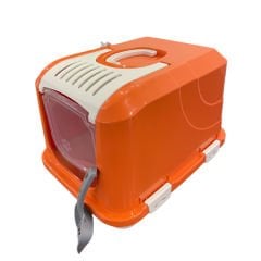 Joypet Üstü Açılabilir Kapalı Kedi Tuvaleti Turuncu Small 50x38x50 Cm