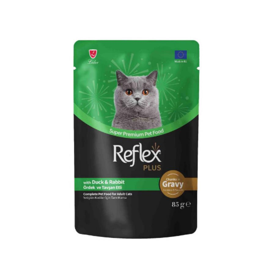 Reflex Plus Sos İçinde Parça Ördek ve Tavşanlı Yetişkin Kedi Konservesi 85 Gr