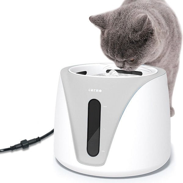 Carno Otomatik Kedi ve Köpek Suluğu Beyaz/Gri 19x19x15.5 Cm 2 Lt