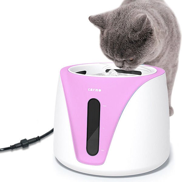 Carno Otomatik Kedi ve Köpek Suluğu Beyaz/Pembe 19x19x15.5 Cm 2 Lt