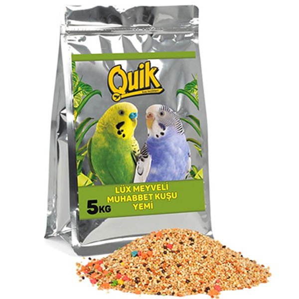 Quik Lüx Meyveli Muhabbet Kuşu Yemi 5 Kg