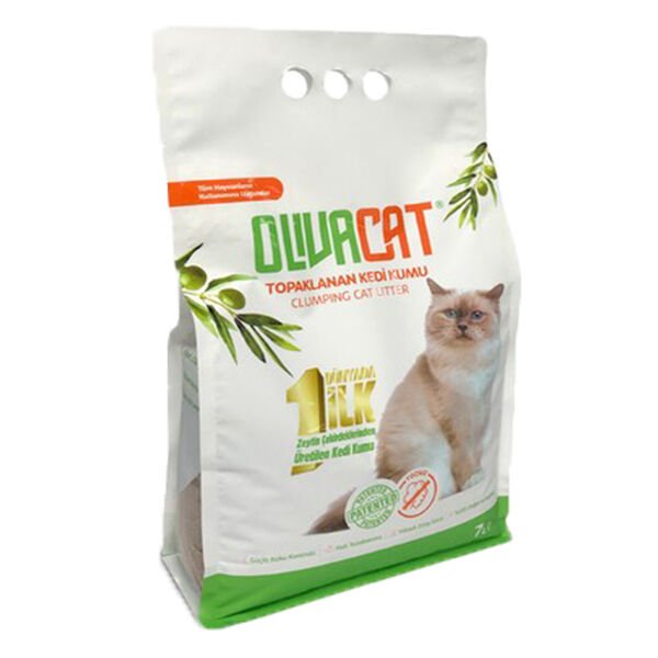 Olivacat Toz Bırakmayan Kokusuz Zeytin Çekirdeği Doğal Kedi Kumu 7 Lt