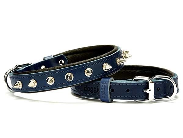 Doggie Comfort Deri Çivili Köpek Boyun Tasması Small Mavi 2x30-35 Cm