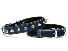 Doggie Comfort Deri Çivili Köpek Boyun Tasması Small Mavi 2x30-35 Cm