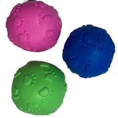 Petpretty Kauçuk Top Pati Desenli Köpek Oyuncağı Top Small 5 Cm