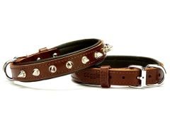 Doggie Comfort Deri Çivili Köpek Boyun Tasması Medium Kahverengi 2x35-40 Cm