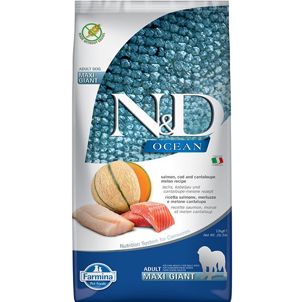 N&D Ocean Somon ve Morina Balıklı Giant Maxi Yetişkin Köpek Maması 12 Kg