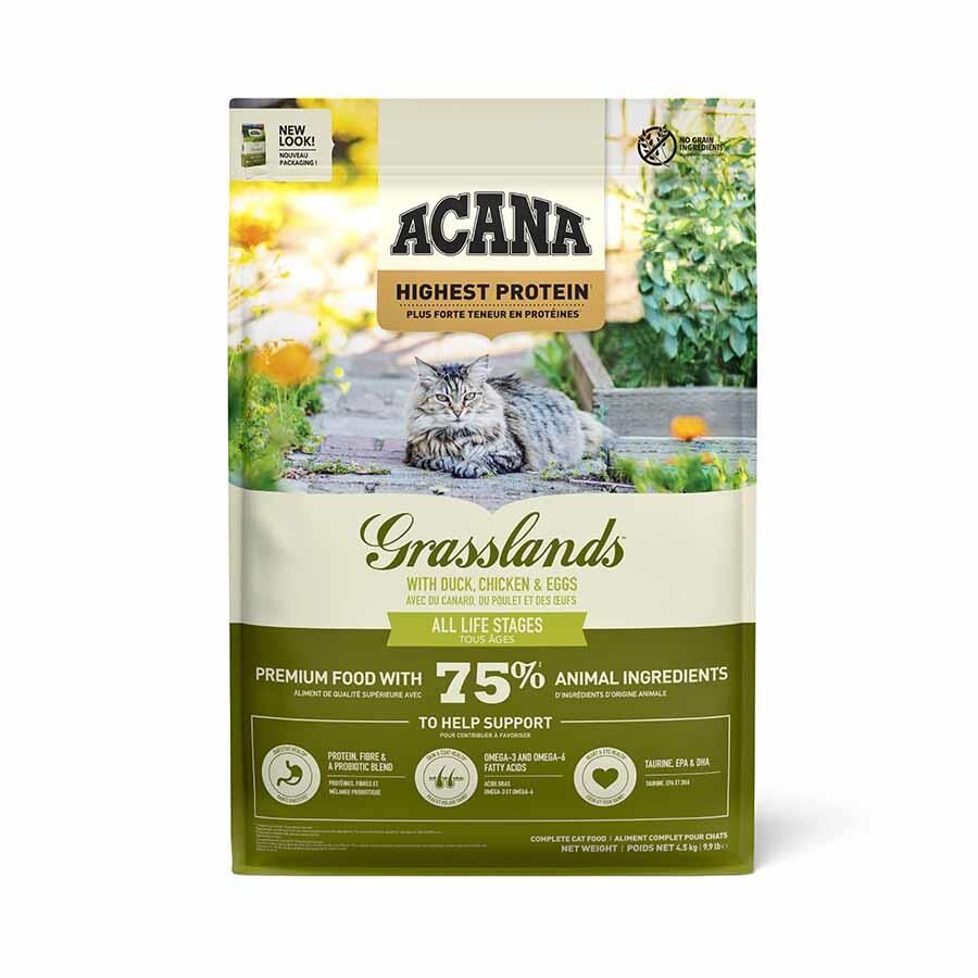Acana Grasslands Ördekli ve Tavuklu Tahılsız Tüm Irk ve Yaşam Evreleri İçin Kedi Maması 4,5 kg