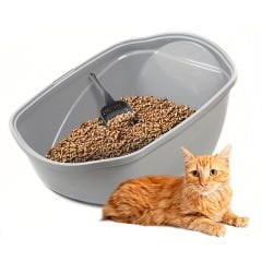 Aquael Comfy Cleo Easy Açık Kedi Tuvaleti Gri 54x40x29 Cm