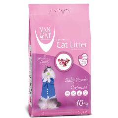 Van Cat Bebek Pudralı Parfümlü İnce Taneli Topaklanan Bentonit Kedi Kumu 10 Lt