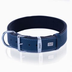 Doggie Comfort Deri Çivili Köpek Boyun Tasması Medium Mavi 2.5x37-45 Cm