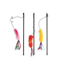 Flamingo Tüylü Kısa Kedi Oltası Oyuncağı 25 Cm