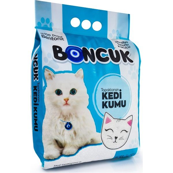 Boncuk Marsilya Sabun Kokulu İnce Taneli Topaklanan Kedi Kumu 5 Lt