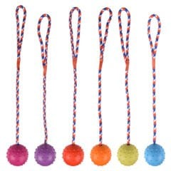Flamingo Renkli İpli Kauçuk Top Köpek Oyuncağı 5.5 Cm