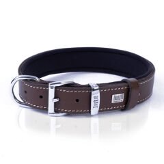 Doggie Comfort Deri Çivili Köpek Boyun Tasması Medium Kahverengi 3x42-50 Cm