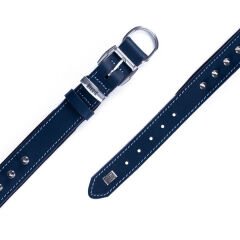 Doggie Comfort Deri Çivili Köpek Boyun Tasması Medium Mavi 3x42-50 Cm