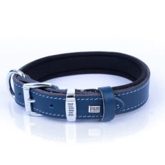 Doggie Konfor Deri İsimlikli Köpek Boyun Tasması Medium Royal Mavi 2.5x37-45 Cm