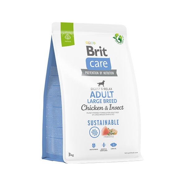 Brit Care Sustainable Tavuklu ve Böcek Proteinli Büyük Irk Yetişkin Köpek Maması 3 Kg