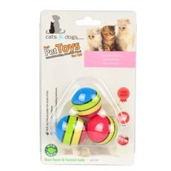 Petpretty Zm4-4318 Gökkuşağı Oyun Topu Kedi Oyuncağı 3'lü